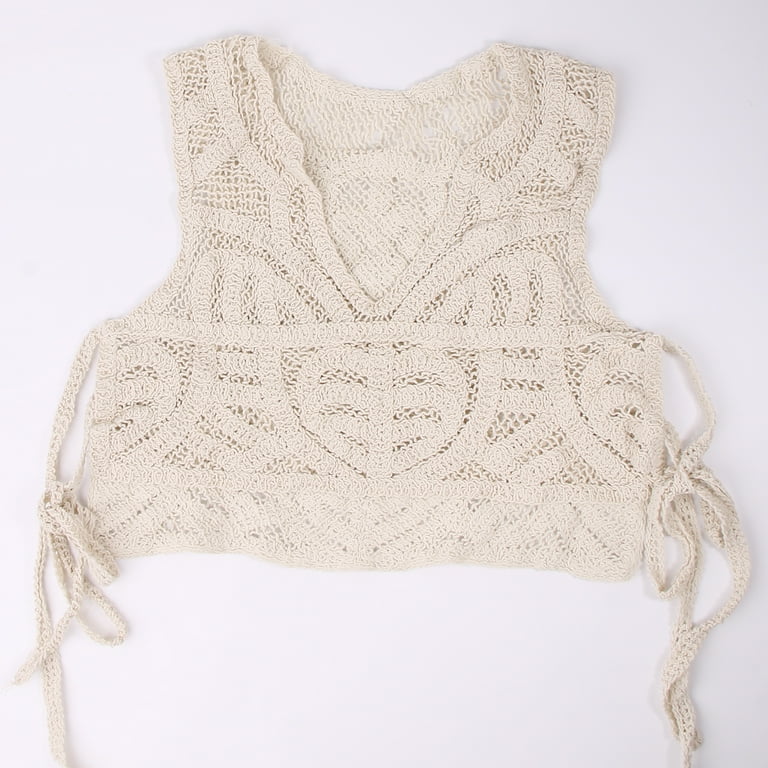 Women Summer Hollow Crochet Knit Sweater Vest Waistcoat Sexy Women Summer Hollow Crochet Knit Sweater Vest Waistcoat Sexy