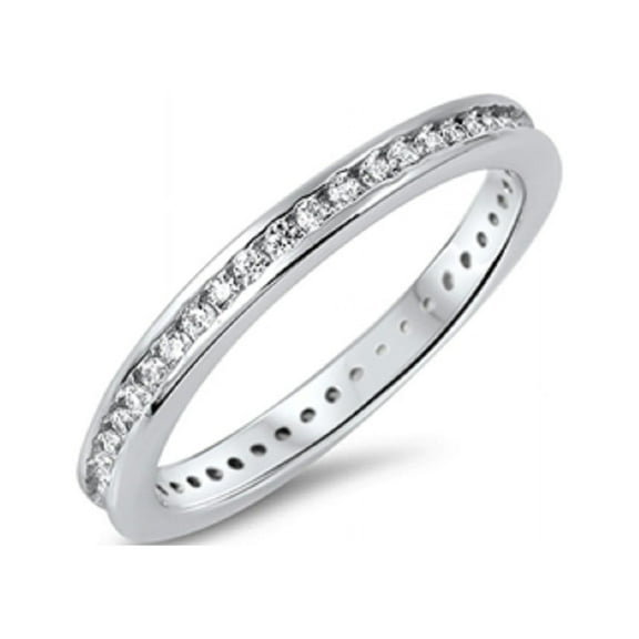 Eternity Cubic Zirconia Ring Sterling Silver 925