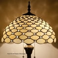 thumbnail image 4 of Tiffany Floor Lamp W16H64 Inch Tall Amber Stained Glass Crystal Pear Bead Lampshade S005 LAMPS Lover Gifts Antique Style Standing Read Lighting Base Living Room Bedroom Bedside Coffee Table, 4 of 6