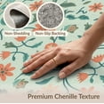 thumbnail image 6 of ODIKA 5'x7' Green Sage Botanical Floral Vine Courtyard Washable Area Rug Traditional Inspired Ornate Border Design for Dining Room, Under Table, Home Office, Non-Slip Chair-Friendly, 6 of 7