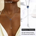 thumbnail image 3 of FOCALOOK Long Teardrop Lariat Necklace for Women 925 Sterling Silver Birthstone Y Necklaces Girlfriend Wife Daughter Prom Birthday Christmas Valentines Jewelry Gift, 3 of 10