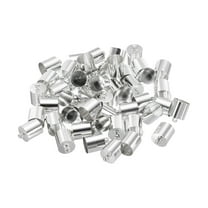 50Pcs Cord End Caps 9.5mm End Cap Barrel Beads Kumihimo End Caps Brass for Jewelry Making 10mm Length Silver
