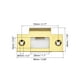 thumbnail image 2 of Uxcell 68mm x 39mm 201 Placa de golpe de cerrojo de acero inoxidable, dorado, 2 of 4