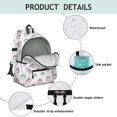 thumbnail image 4 of Unicorn and Flower White Pattern Cute School Backpack with Padded Back and Adjustable Shoulder Straps 13.4"x11"x4.7", 4 of 5