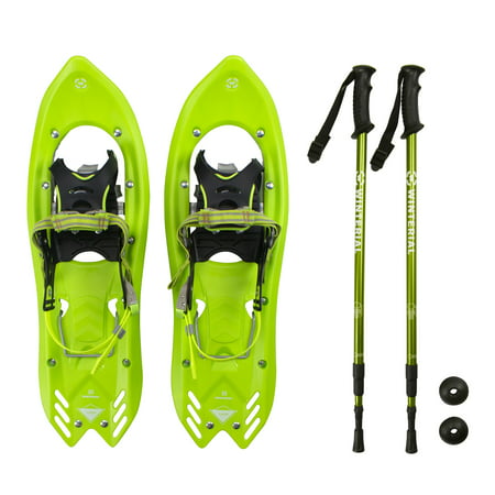 Winterial Yukon Snowshoes 2016-2017  / Advanced / Backcountry / Snowshoeing / Men / Green / All Terrain Snowshoes / POLES (Best Backcountry Ski Poles)