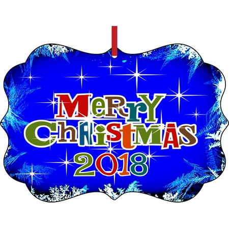 Merry Christmas Ornaments 2018 Double Sided Elegant Aluminum Glossy Merry Christmas Ornaments 2018 Double Sided Elegant Aluminum Glossy Ornament Tree Decoration Unique Modern Novelty Décor Favors