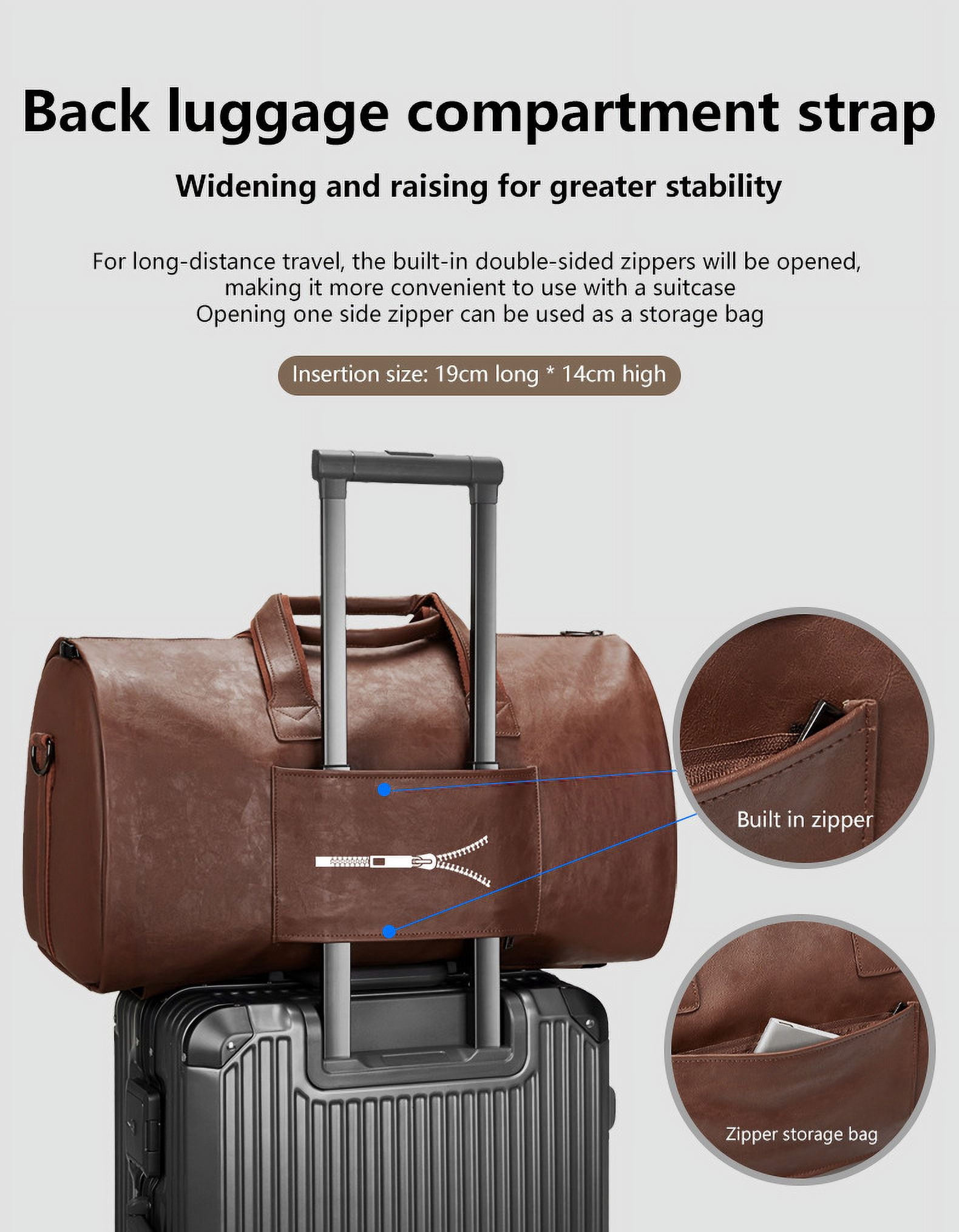 Rolling Duffel Bag with Wheels, Suit Bag,Large Capacity Toiletry Bag,Luggage Bag with Shoe Pouch for Men Women