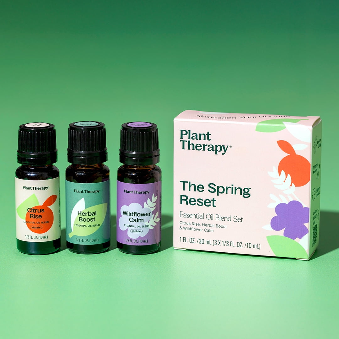Plant Therapy The Spring Reset Essential Oil Blend 3 Set - Three Exclusive Spring-Focused Blends, Supports Relaxation, Clarity, and Refreshed Energy, Versatile Blends for Home, Work, Routines