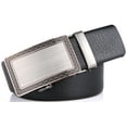 thumbnail image 5 of Marino Mens Leather Belt, Soft Leather Ratchet Dress Belt With Automatic Buckle - Enclosed In An Elegant Gift Box - Pointed Ovaliform Ratchet Belt - Black - Fits waist sizes up to 54", 5 of 6