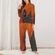 thumbnail image 2 of Balery Orange Net Fishing Boat Conjunto de Pijama con Estampado para Mujer, Conjunto de Dos Piezas con Manga Larga, Ropa de Dormir Suave con Bolsillos, Pijamas Cómodos-Small, 2 of 7