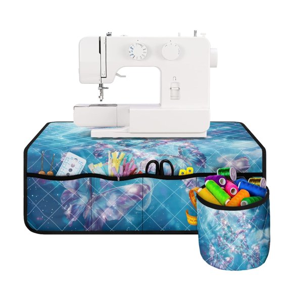 HELLHERO Butterfly Sewing Machine Pad Non Slip Beautiful & Practical Fusion Sewing Accessories Sew Machine Pad for Travelling and Sewing Classes