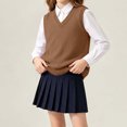 thumbnail image 5 of Jalioing Sweater Vest for Girls Boys Sleeveless V Neck Pullover Vest Kids Teen Plain School Uniform Sweater 5-17 Years, 5 of 8