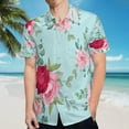 thumbnail image 5 of High Quality Hawaiian Shirts for Men Short Sleeve Aloha Beach Shirt Floral Summer Casual Button Down Shirts Blouses D66YL6, 5 of 7