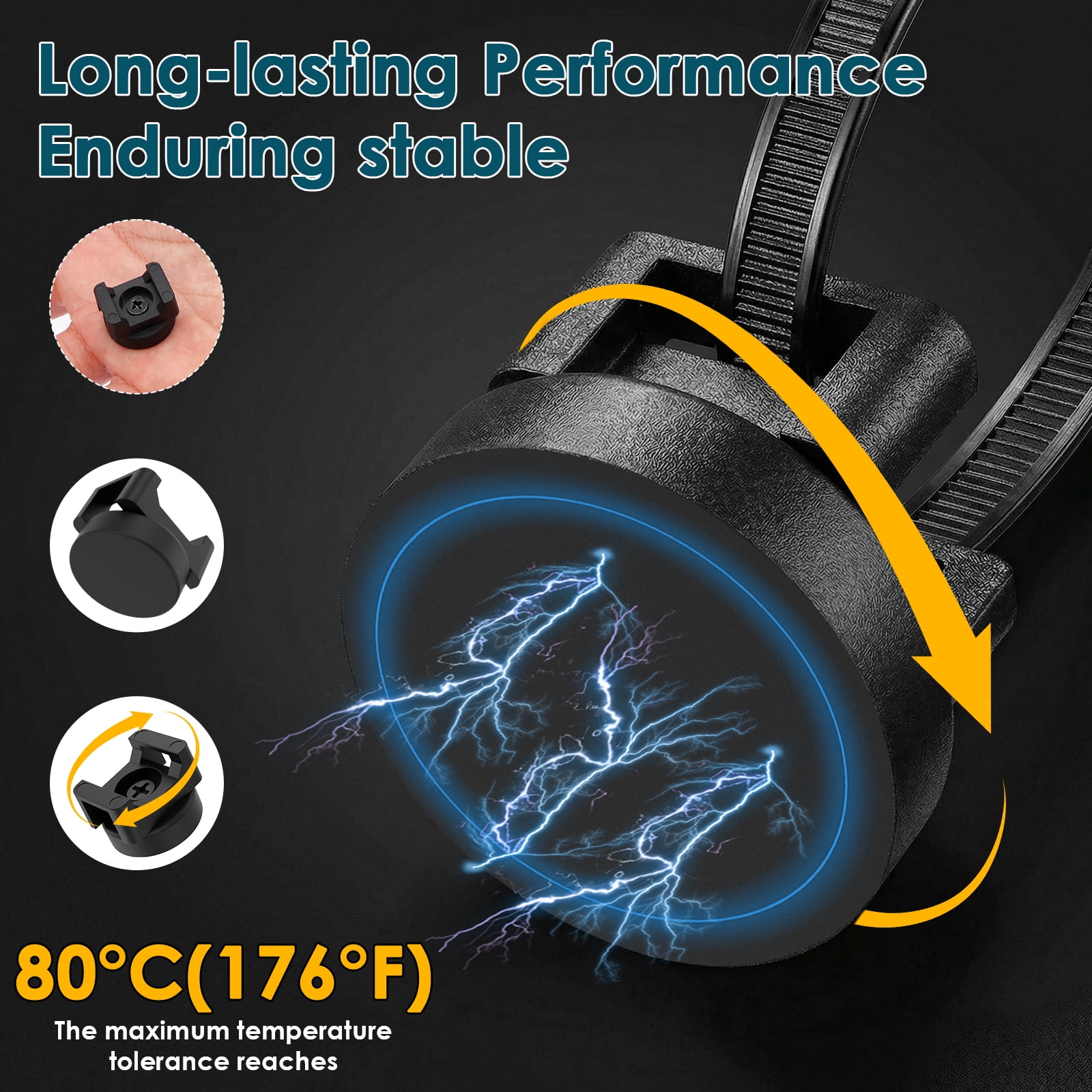 Grusce Magnetic Cable Ties Set, 25 Magnetic Tie Mounts with 200 Cable Ties, Wire Holder Cables Management, Multipurpose Electrical Cord Holders Organizer for Home Office