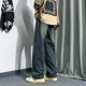 thumbnail image 3 of Pantalones vaqueros rectos para hombre, pantalones de tiro bajo con bolsillos, estilo Harajuku, de lujo, elegantes, para primavera y otoño, regulares, para hombre, 3 of 4