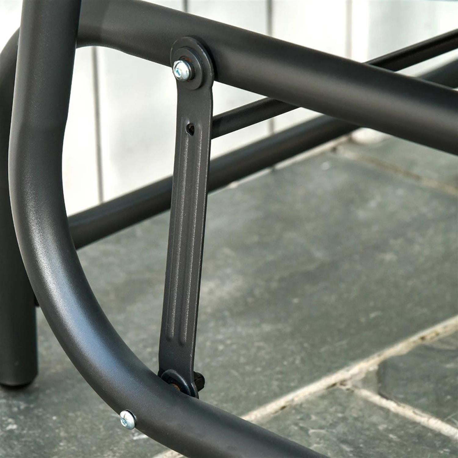 Demi Bonn 2-Piece Outdoor Glider Chairs, Swing Rocking Chair Set with Breathable Mesh Fabric, Sturdy Durable Frame, Curved Armrests for Backyard, Garden, Porch, Black