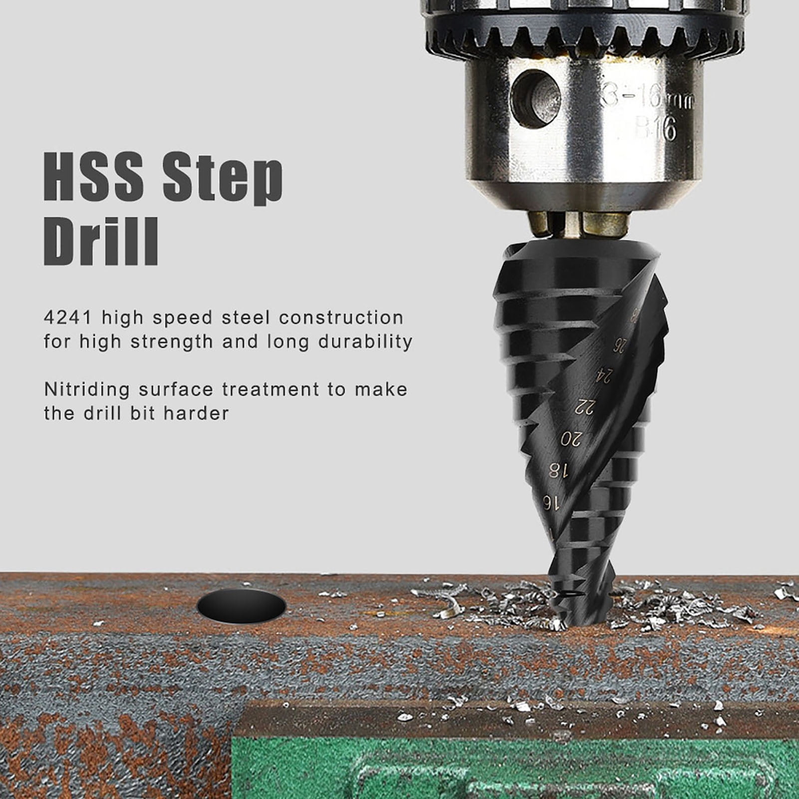 Nitriding Drill Bit, HSS Step Drill Bit, High Hardness for