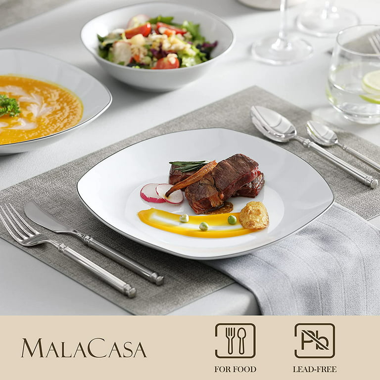 MALACASA Elisa 24-Piece Dinnerware Set (Service for 6)