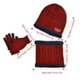 thumbnail image 2 of Winter Beanie Hat Scarf Gloves Set Kids Unisex Knit Skull Cap Fleece Lining Neck Warmer Touchscreen Mittens, 2 of 5