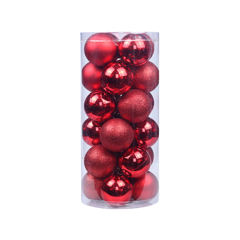 Details about   24Pcs Glitter Christmas Baubles Ball Xmas Tree Hanging Ornament Home Decoration 