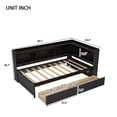 thumbnail image 6 of Mirightone Twin Daybed with Storage Bookcase and Drawers, Wood Corner Bed with Charging Station,&nbsp;Twin Size Bed Frame Espresso., 6 of 8