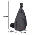 thumbnail image 2 of Canvas Sling Bag Crossbody Backpack Hiking Daypack Rucksack for Men Women Outdoor Cycling Travel, 2 of 5