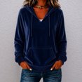 thumbnail image 3 of Resicozy Women Oversized Hoodie 2026 Long Sleeve Pullover Sweatshirt with Pocket Drawstring Dark Blue XL, 3 of 5