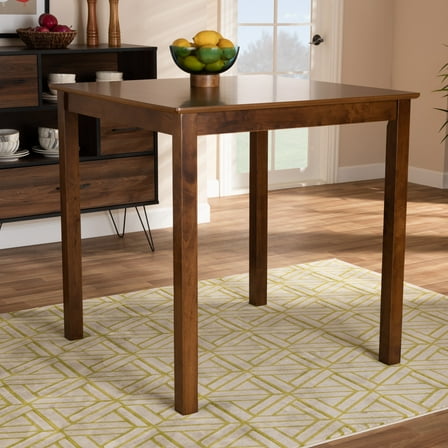 Baxton Studio Lenoir Modern and Contemporary Walnut Brown Finished Wood Counter Height Pub Table