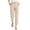 Y7-Beige, variant on Cotton Linen Dressy Pants for Women Cuffed Cropped Straight Leg Button Pants with Pockets Elastic High Waisted Trousers Loose Fit Summer Vacation Baggy Lounge Slacks,Sky Blue 2XL