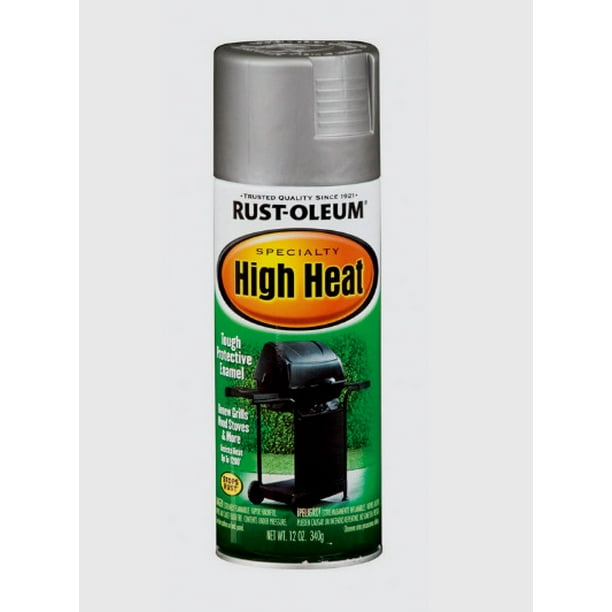 RUSTOLEUM High Heat Spray Paint BBQ Silver Stops Rust Stoves Grills