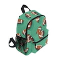 thumbnail image 2 of FORMRS School Backpack with Front Zippered Pocket 12" Student Travel Daypack, Green American Footballs, 2 of 6