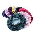 thumbnail image 4 of Gorro de satén extragrande para cabello rizado con doble capa reversible y banda cómoda AGreen L.Green, 4 of 4