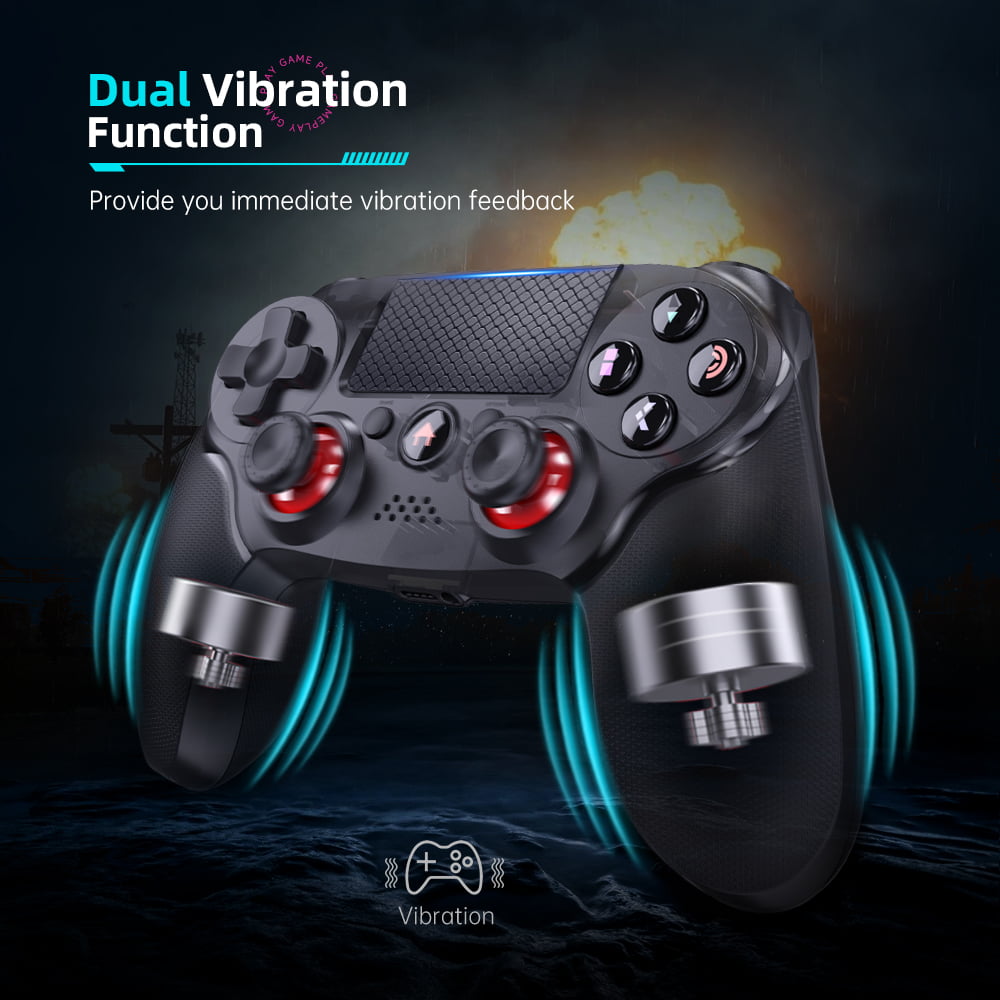 Bule Feed på omhyggelig PS4 Controller, Wireless Pro Game Controller for PlayStation 4 Compatible  with PS4/PS4 Slim, Enhanced Dual Vibration/Analog Joystick/6-Axis Motion  Sensor - Walmart.com