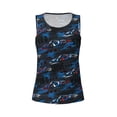 thumbnail image 4 of Xecao Blue Sports Car print women's scoop neck, loose-fit workout tank tops for the gym., 4 of 9