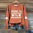 thumbnail image 4 of St Patricks Day Shirt Women Prone To Shenanigans And Malarkey Print Sweatshirt Green Irish Day Four Leaves Casual Womens Tops, 4 of 4