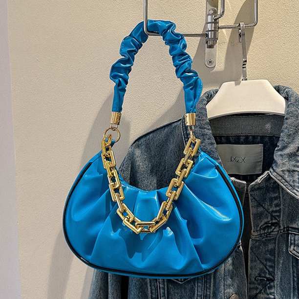 Bolso vagabundo para mujer bolso de media luna con cadena bolso de bola de masa hervida para axilas bolso de mano sólido para axila FLhrweasw Nuevo