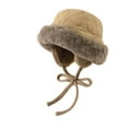 thumbnail image 3 of QLEICOM Hats for Women,Women's Faux Bunny Fur Beanie with Plush Lining and Ear Flaps Extra Warm Winter Hat for Cold Weather Protection Khaki, 3 of 5