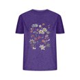 thumbnail image 1 of Camisetas de Verano de Mujer Pequeña Flor Impresa Cuello Redondo Manga Corta Superior, Verano Superior de las Mujeres, 1 of 8