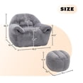 thumbnail image 4 of Leumius Bean Bag Sofa with Footstool,Faux Fur Bean Bag Chair Floor Sofa with Back Support for Living Room, Bedroom, Apartment,Dark Gray, 4 of 15