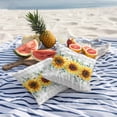 thumbnail image 5 of Sunflower Flowers Outdoor Pillow Covers Pack of 2 Yellow Floral Eucalyptus Leaves Gray Plaid Waterproof Throw Pillow Covers Decorative Cushion Cases for Patio Garden Tent Balcony Couch 24x24 inch, 5 of 9