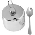 thumbnail image 1 of Azucarero de acero inoxidable y cuchara yuxing tarro para condimentos plateado, 1 of 5
