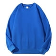 thumbnail image 2 of Wyobmus Mens Cotton Sweatshirt Loose Fit Fleece Warm Pullover Long Sleeve Crew Neck Sweatshirt M-5XL A-Blue, 2 of 3