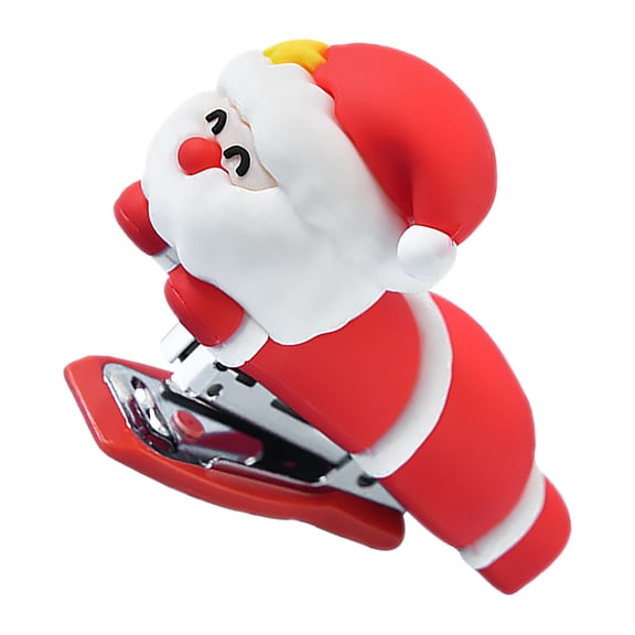 Luxshiny Santa Claus Small Stapler Red Portable Cute Office Desktop Stationery for Home