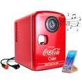 thumbnail image 1 of Coca-Cola 6 Can Portable Mini Fridge, Bluetooth Speaker, 4L Cooler/Warmer, Red, 1 of 9