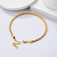 thumbnail image 6 of FOCALOOK Gold Plated Twist Rope Chain Anklets for Women Waterproof Adjustable Stainless Steel Foot Chain Ankle Bracelet for Large Ankle Summer Beach Christmas Jewelry Gifts, 6 of 7