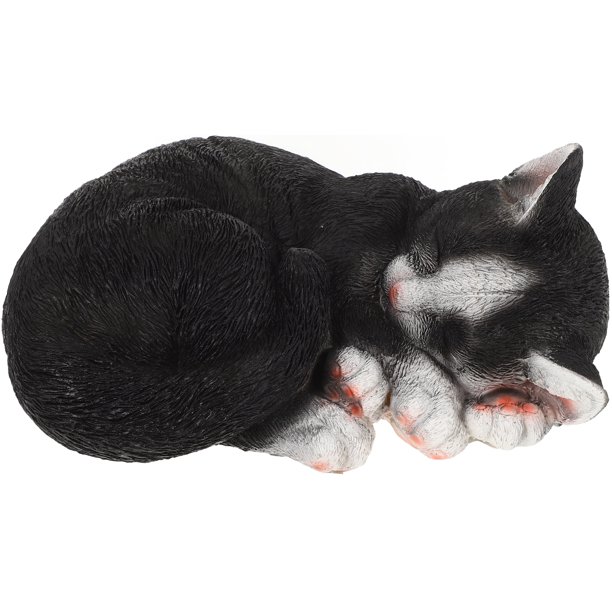Estatua de gato de jardín, adorable figura de gato para jardín, escultura de gato, adorno de gato de jardín kawaii