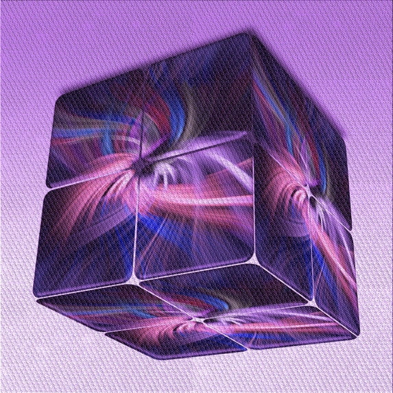 Ahgly Company Indoor Square Patterned Violet Purple Area Rugs, 8' Square