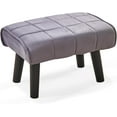 thumbnail image 1 of Small Foot Stool Ottoman with Solid Wood Legs Velvet Soft Padded Pouf Sofa Footrest 16 Inch 2-Pack Pink, 1 of 6