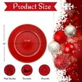 thumbnail image 2 of Red Plastic Charger with Beaded Rims 13 inches Decorative Service Plate for Home Kitchen Dinner Parties Weddings Banquets Christmas New year Holiday Party Table Decoration Set of 4, 2 of 7