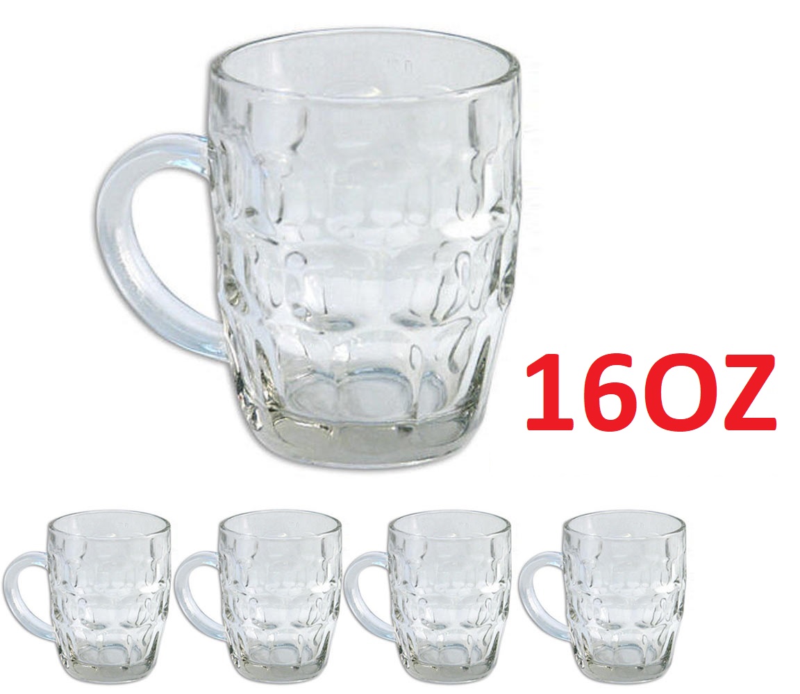 16oz Clear Glass Beer Mug